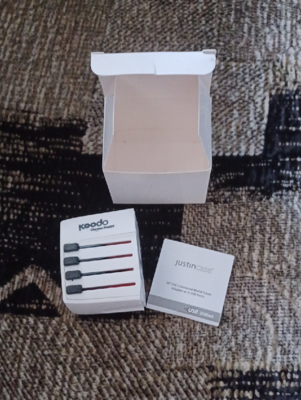 4/$40 New JustinCase USB Universal World Travel Charging Adapter - 2 USB Ports